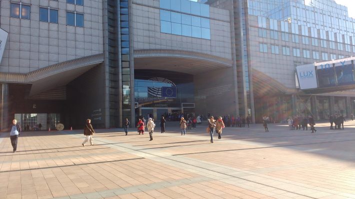 Outside the European Parliament