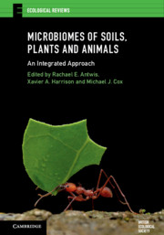Microbiomes of Soils, Pleants and Animals. Front cover.