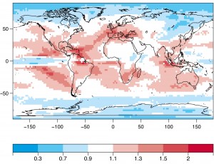 Estimated changes in drought intensity for the period 2080–2099 relative to the period 1986–2005.